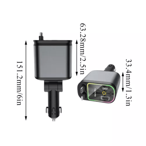 120W 4 viename automobilinio telefono įkroviklis su starlight