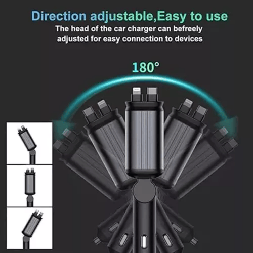 120W 4 viename automobilinio telefono įkroviklis su starlight